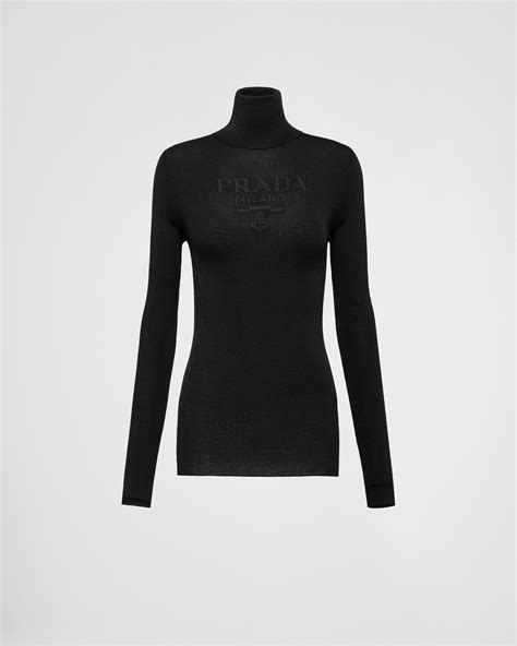 black prada cardigan|prada turtleneck sweater.